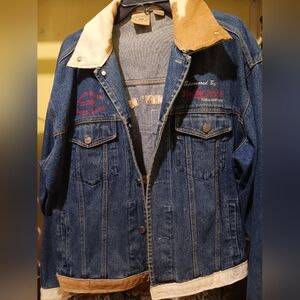 RARE,Blue Denim Jacket with Real Cow Hairhide